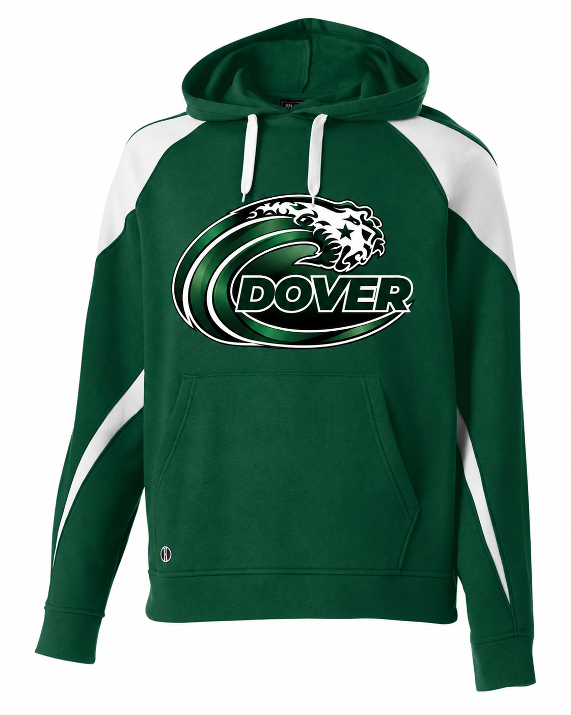 Green and white Dover youth colorblock hoodie